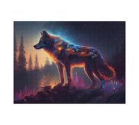 Jigsaw Puzzles for Adults52x38cm/1000pcs Enchanted Wolf in Twilight Forest Jigsaws for Adults Toy Wall Decor Staycation Kill Time Fun Activities at Home 52x38cm/1000pcs