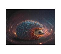 Jigsaw Puzzles for Adults52x38cm/1000pcs Glowing Hedgehog in Cosmic Swirl Puzzle for Adults Family Games Analysis And Logic Stress Reduction Gifts 52x38cm/1000pcs