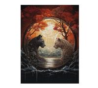 Jigsaw Puzzles for Adults52x38cm/1000pcs Lion And Tiger A Mythical Encounter Teenagers Puzzles Brain Teaser Game Wall Art Christmas Birthday Gifts 52x38cm/1000pcs