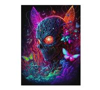 Jigsaw Puzzles for Adults52x38cm/1000pcs Neon Skull Garden Jigsaws for Adults Toy Wall Decor Staycation Kill Time Fun Activities at Home 52x38cm/1000pcs