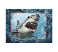 Jigsaw Puzzles for Adults52x38cm/1000pcs Shark Breaking Through Frame Teenagers Puzzles Anti-Stress Toys Presents for Women Fun Activities at Home 52x38cm/1000pcs