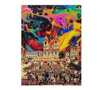 Jigsaw Puzzles for Adults52x38cm/1000pcs Sky Over Famous Steps Teenagers Puzzles Brain Teaser Game Wall Art Christmas Birthday Gifts 52x38cm/1000pcs