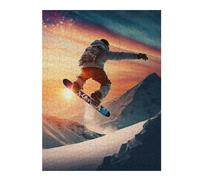 Jigsaw Puzzles for Adults52x38cm/1000pcs Snowboarder at Sunset Jigsaws for Adults Toy Wall Decor Staycation Kill Time Fun Activities at Home 52x38cm/1000pcs