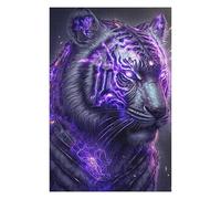 Jigsaw Puzzles for Adults75x50cm/1000pcs Electric Tiger Portrait -4 Jigsaws for Adults Fun Games Birthday Present Christmas Birthday Gifts 75x50cm/1000pcs