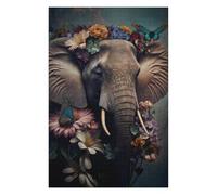 Jigsaw Puzzles for Adults75x50cm/1000pcs Elephant in Flowers Jigsaws for Adults Toy Wall Decor Staycation Kill Time Fun Activities at Home 75x50cm/1000pcs