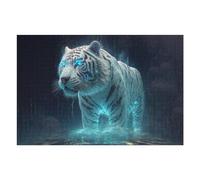 Jigsaw Puzzles for Adults75x50cm/1000pcs Enchanted White Tiger in Mystical Rain Jigsaws for Adults Toy Wall Decor Staycation Kill Time Fun Activities at Home 75x50cm/1000pcs