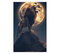Jigsaw Puzzles for Adults75x50cm/1000pcs Lion Roaring at The Moon Jigsaws for Adults Fun Games Birthday Present Christmas Birthday Gifts 75x50cm/1000pcs