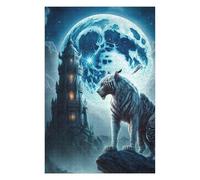 Jigsaw Puzzles for Adults75x50cm/1000pcs Night Moon Tiger Castle Jigsaws for Adults Toy Wall Decor Staycation Kill Time Fun Activities at Home 75x50cm/1000pcs