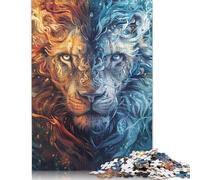 Jigsaw Puzzles for Kids, 500 Piece Jigsaw Puzzles for Ice And Fire Lion 18 Year Old Gifts Birthday, Gifts for Her 500pcs (52x38cm)