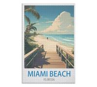 Jigsaw Puzzles for Kids 8+ and Adults,Miami Beach Florida,Adults 1000 Piece Jigsaw Puzzle- Christmas,52x38,paper puzzle ,AA-592