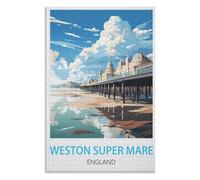 Jigsaw Puzzles for Kids 8+ and Adults,Weston Super Mare England ,Adults 1000 Piece Jigsaw Puzzle- Christmas,38x26,paper puzzle,AA-1232