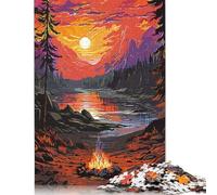 Jigsaw Puzzles for Teenager 1000 Piece Bonfire By The Lake Jigsaw Puzzles for Adults Educational Game Challenge Toy 1000 Pieces Wooden Puzzles for Adults 1000pcs (75x50cm)
