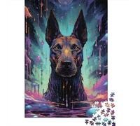 Jigsaw Puzzles for Teenager 1000 Piece Future Colorful Psychedelic Doberman2 Jigsaw Puzzles for Adults Educational Game Challenge Toy 1000 Pieces Wooden Puzzles for Adults 1000pcs (75x50cm)