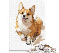 Jigsaw Puzzles for Teenager 1000 Piece Smiling Corgi Illustration Jigsaw Puzzles for Adults Educational Game Challenge Toy 1000 Pieces Wooden Puzzles for Adults 1000pcs (75x50cm)