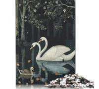 Jigsaw Puzzles for Teenager 500 Piece Abstract Swan Jigsaw Puzzles for Adults Educational Game Challenge Toy 500 Pieces Wooden Puzzles for Adults 500pcs (52x38cm)