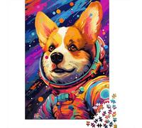 Jigsaw Puzzles for Teenager 500 Piece Artistic Astronaut Corgi Jigsaw Puzzles for Adults Educational Game Challenge Toy 500 Pieces Wooden Puzzles for Adults 500pcs (52x38cm)