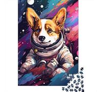 Jigsaw Puzzles for Teenager 500 Piece Artistic Astronaut Corgi Jigsaw Puzzles for Adults Educational Game Challenge Toy 500 Pieces Wooden Puzzles for Adults 500pcs (52x38cm)