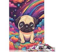 Jigsaw Puzzles for Teenager 500 Piece Colorful Cute Pug Jigsaw Puzzles for Adults Educational Game Challenge Toy 500 Pieces Wooden Puzzles for Adults 500pcs (52x38cm)