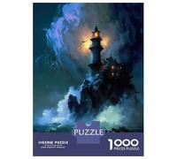 Jigsaw Puzzles for Teenagers 1000 A Lighthouse in A Storm V3 Jigsaw Fun Games Perfect Decoration Deal As Gifts for The Whole Family 52x38cm/1000pcs
