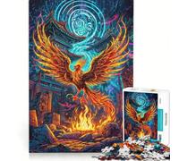 Jigsaw Puzzles for Teenagers 1000 A Phoenix Rises from Fire, Relax Games, Home Art Decor, Suitable for Desktop Decoration 38x52cm
