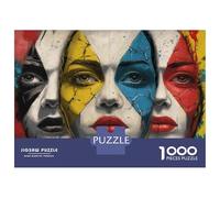 Jigsaw Puzzles for Teenagers 1000 Abstract Artwork Vibrant Faces Adult Puzzles Brain Teaser Game Perfect Decoration Deal As Gifts for The Whole Family 70x50cm/1000pcs