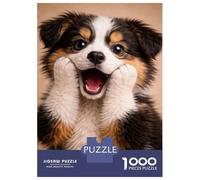 Jigsaw Puzzles for Teenagers 1000 Adorable Puppy Smiling with Paws Puzzles for Adults Hands-on Game Stress Reliever Help The Brain Exercise 70x50cm/1000pcs