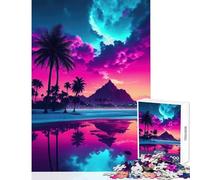 Jigsaw Puzzles for Teenagers 1000 Aesthetic Beach Sunset DIY Toys Great Gift for Games Brain Teaser Game Help The Brain Exercise Size 50x75cm
