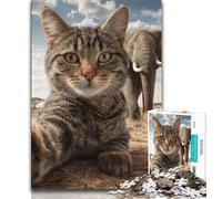 Jigsaw Puzzles for Teenagers 1000 African Cat Teenager Puzzles,Challenging Game for Is Ideal As A Gift for The Whole Family 26x38cm