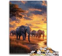 Jigsaw Puzzles for Teenagers 1000 African Elephant Educational Game Challenge Toy Wall Decoration Unique Birthday And Xmas Gifts 26x38cm