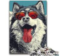 Jigsaw Puzzles for Teenagers 1000 Alaskan Malamute for Age 14+ Brain Teaser Game Best Gift for Adults And Teenagers 26x38cm
