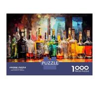 Jigsaw Puzzles for Teenagers 1000 Alcohol Bottles Displayed on Bar Counter Jigsaws for Adults Anti-Stress Toys Presents for Women Deal As Gifts for The Whole Family 70x50cm/1000pcs