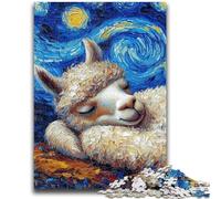 Jigsaw Puzzles for Teenagers 1000 Alpaca Night Sky for Age 14+ Brain Teaser Game Best Gift for Adults And Teenagers 26x38cm
