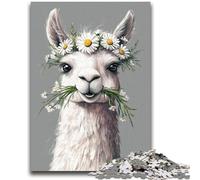 Jigsaw Puzzles for Teenagers 1000 Alpaca with Flowers Puzzles,Challenging Family Activity Games DIY Toy for Home Wall Decor Gifts (75x50cm)