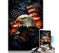 Jigsaw Puzzles for Teenagers 1000 American Flag Eagle 1000 Pieces for Adults,Family Entertainment Toys with Matching Poster And Trivia Sheet 26x38cm