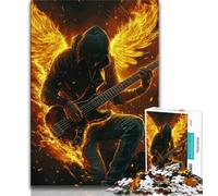 Jigsaw Puzzles for Teenagers 1000 Angel Playing Guitar Teenager Puzzles,Challenging Game for Is Ideal As A Gift for The Whole Family 26x38cm