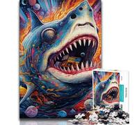 Jigsaw Puzzles for Teenagers 1000 Animal Art Shark Adult Jigsaw,Challenging Game Toys Wall Decoration Unique Birthday And Xmas Gifts (size 75x50cm)