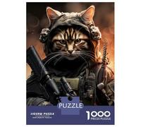 Jigsaw Puzzles for Teenagers 1000 Animal Soldier Cat Adult Puzzles Hands-on Game Pattern Assembly Deal As Gifts for The Whole Family 70x50cm/1000pcs