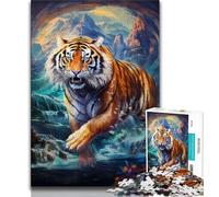 Jigsaw Puzzles for Teenagers 1000 Animal Tigers 1000 Piece Puzzle,Stress Reliever Staycation Kill Time Wishlist with Santa Claus 38x26cm