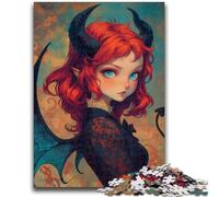 Jigsaw Puzzles for Teenagers 1000 Anime Devil Girl 1000 Piece Puzzle,Stress Reliever Staycation Kill Time Wishlist with Santa Claus (26x38cm)