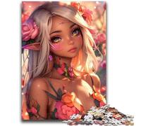Jigsaw Puzzles for Teenagers 1000 Anime Elf Girl Adult Puzzles,Stress Reliever Staycation Kill Time Parent-child Interaction (26x38cm)
