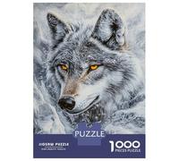 Jigsaw Puzzles for Teenagers 1000 Arctic Wolf's Gaze Puzzles for Adults DIY Toys Birthday Present Deal As Gifts for The Whole Family 52x38cm/1000pcs