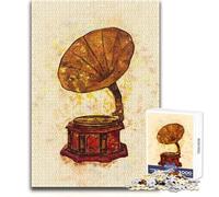 Jigsaw Puzzles for Teenagers 1000 Art of Music Victrola Staycation Kill Time Hands-on Game Secret Santa Gifts (size 38x52cm)