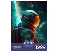 Jigsaw Puzzles for Teenagers 1000 Astronaut Lost in Space Puzzle for Adults Toy Wall Decor Stress Reliever Help The Brain Exercise 52x38cm/1000pcs