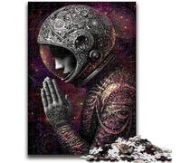 Jigsaw Puzzles for Teenagers 1000 Astronaut Praying 1000 Pieces for Teenagers,Challenging Game Gifts for Is Ideal As A Gift for The Whole Family (50x75cm)