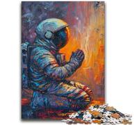 Jigsaw Puzzles for Teenagers 1000 Astronaut Praying 1000 Pieces for Teenagers,Quiz Game Wall Decoration Unique Birthday And Xmas Gifts (75x50cm)