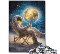 Jigsaw Puzzles for Teenagers 1000 Astronaut Sitting on The Moon 1000 Pieces for Teenagers,Interesting Stress Reduction Parent-child Interaction (50x75cm)