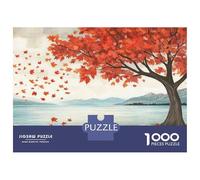 Jigsaw Puzzles for Teenagers 1000 Autumn Leaves Falling Art Print Jigsaw Fun Games Perfect Decoration Deal As Gifts for The Whole Family 38x26cm/1000pcs