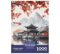 Jigsaw Puzzles for Teenagers 1000 Autumn Pavilion by Lake Puzzle for Adults Brain Teaser Game Analysis And Logic Stress Reduction Gifts 70x50cm/1000pcs
