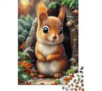 Jigsaw Puzzles for Teenagers 1000 Autumn Squirrel with Acorns Adult Puzzles Hands-on Game Pattern Assembly Deal As Gifts for The Whole Family 70x50cm/1000pcs