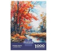 Jigsaw Puzzles for Teenagers 1000 Autumnal River Whispers Adult Puzzles Hands-on Game Pattern Assembly Deal As Gifts for The Whole Family 52x38cm/1000pcs